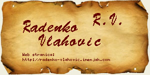 Radenko Vlahović vizit kartica